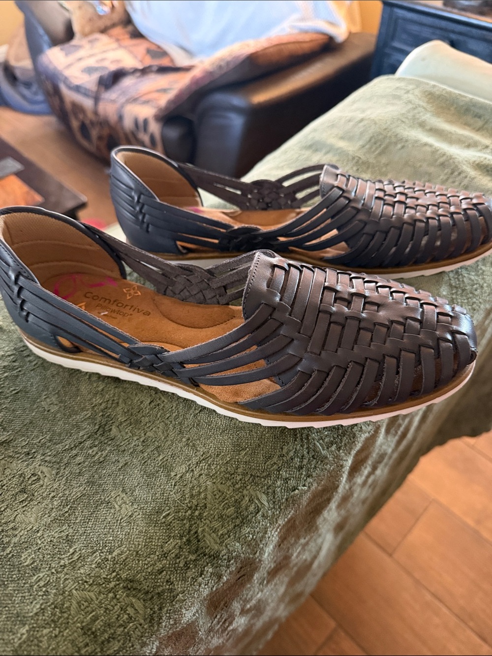Comfortiva Blue Woven Slip-On Huaraches size11 EUC